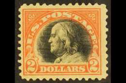1918 $2 Red-orange, Franklin, Scott 523, Mint, Regummed, With Certificate For More Images, Please Visit... - Sonstige & Ohne Zuordnung