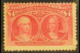 1893 $4 Rose-carmine, Columbian Expo, Scott 244a, Mint, Regummed. For More Images, Please Visit... - Other & Unclassified