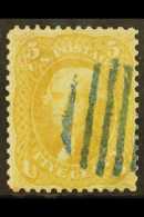 1861-2 5c Olive-yellow, Scott 67b, Fine Used With Dumb Cancel In Blue, Reperfed / Perforations Improved At Base... - Altri & Non Classificati