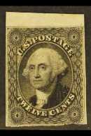 1851 12c Grey-black, Washington, Imperforate, Scott 17, Unused, Faults, Cat.$2200. For More Images, Please Visit... - Other & Unclassified