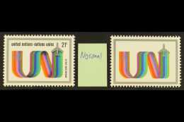 NEW YORK 1972 21c Air 'UN And Plane' With BLACK COLOUR OMITTED Variety, Scott C18 Var, Superb Never Hinged Mint,... - Other & Unclassified