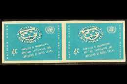 NEW YORK 1961 4c Bright Bluish Green International Monetary Fund Horizontal IMPERF PLATE PROOF PAIR, Scot 90Pl,... - Altri & Non Classificati