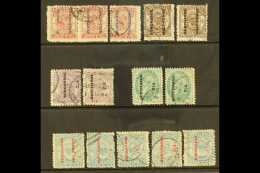 1894-95 FINE USED A Useful Surcharge Group On A Stock Card. Includes 1894 Surcharged Set With ½d On 4d With... - Tonga (...-1970)