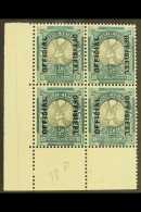 OFFICIALS 1937-44 ½d Ovpt Reading Up & Down, Corner Marginal Block Of 4, SG O32, Hinged On Top Pair,... - Ohne Zuordnung