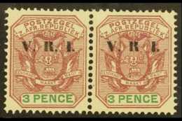 TRANSVAAL 1900 3d Purple And Green With NO STOP AFTER "R" Overprint Variety In Pair With Normal, SG 230+230b, Very... - Ohne Zuordnung