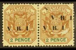 TRANSVAAL 1900 2d Brown And Green With  "V.R.I." OVERPRINT DOUBLE / PARTIALLY TRIPLE In Pair With Normal, SG... - Ohne Zuordnung