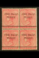 NATAL 1885 ½d On 1d Rose Surcharge, SG 104, Very Fine Mint (two Stamps Never Hinged) BLOCK Of 4, Fresh. (4... - Ohne Zuordnung