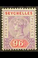 1890-92 96c Mauve & Carmine, SG 8, Very Fine Mint For More Images, Please Visit... - Seychellen (...-1976)