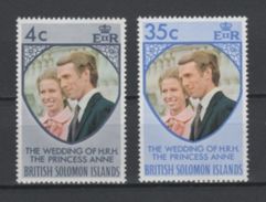 (S1258) BRITISH SOLOMON ISLANDS, 1973 (Princess Anne´s Wedding). Complete Set. Mi ## 246-247. MNH** - Salomonen (...-1978)