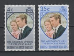 (S1258) BRITISH SOLOMON ISLANDS, 1973 (Princess Anne´s Wedding). Complete Set. Mi ## 246-247. MNH** - Iles Salomon (...-1978)