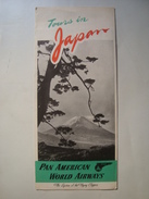 TOURS IN JAPAN. PAN AMERICAN WORLD AIRWAYS. THE SYSTEM OF THE FLYING CLIPPERS - 1950 APROX. PRINTED IN OCCUPIED JAPAN - Advertisements