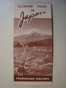 ALLURING TOURS IN JAPAN. TRANSOCEAN AIRLINES. FUJI CHERRY-BLOSSOMS PEACEFUL JAPAN - 1950 APROX. MADE IN OCCUPIED JAPAN. - Werbung