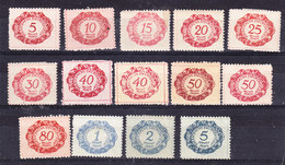 Liechtenstein 1912 Portomarken 14v (40 & 50 Rappen 2v See Diff. Colors) * Mh (=mint, Hinged) 36351) - Strafportzegels