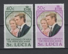 (S1730) ST. LUCIA, 1973 (Princess Anne's Wedding). Complete Set. Mi ## 341-342. MNH** - Ste Lucie (...-1978)