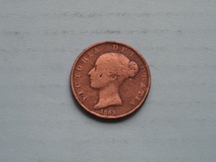 1845 - 1/2 Penny / KM 726 ( For Grade, Please See Photo ) ! - C. 1/2 Penny