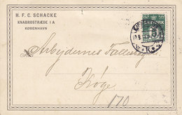 Denmark PPC H. F. C. SCHACKE Knabrostræde 1 A KØBENHAVN K.K.B. 1912 (2 Scans) - Storia Postale