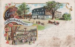 Litho AK Gruss Reinholdshain Gasthof Bei Glauchau Jerisau Oertelshain Remse Oberwinkel Waldenburg Callenberg Ebersbach - Glauchau