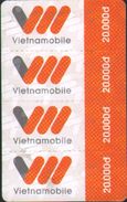 Vietnamobile Recharge Card, Four Cards, Sample Card, Notice The Number On Backside - Viêt-Nam