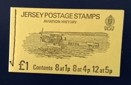 JERSEY Avion, Plane. AVIATION HISTORY £1 JAUNE . Couverture Avion Emis En 1975. ** MNH - Vliegtuigen