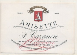 - étiquette  1930* -  ANISETTE CAZANOVE -  Bordeaux - Chien - - Perros