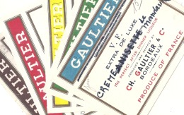 - étiquette   Ensemble D'étiquettes GAUTHIER Avec Anotations Pour Imprimeur - - Lots & Sammlungen