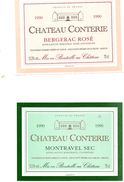Lot De 2 Etiquettes Chateau CONTERIE 1990  Bergerac Rosé Et Montravel Sec Vignobles Dubard  St Méard -de -Gurçon 24(sta) - Verzamelingen, Voorwerpen En Reeksen
