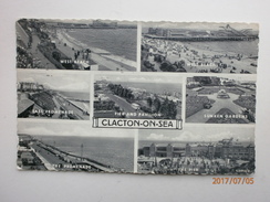 Postcard Clacton On Sea Essex Multiview PU 1959 To Miss Bates Newfound Pool Leicester My Ref B11431 - Clacton On Sea