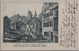 Glarus Zu Anfang Des Vorigen Jahrhunderts: Die Kirche Und "Schwarzer Adler" - Other & Unclassified