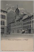 Glarus, Das Postgebäude Und Das Wiggis - Animee - Photo: J. Knobel No. 8686 - Andere & Zonder Classificatie