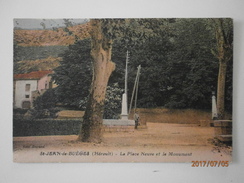 34 Saint Jean De Buèges, La Place Neuve Et Le Monument. Carte Inédite, Rare (BB1875) L250 - Andere Gemeenten