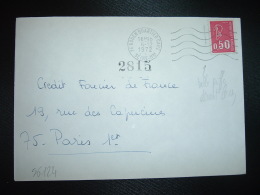 LETTRE TP MARIANNE DE BEQUET 0,50 VARIETE OBL.MEC.6-12-1972 ROUEN QUARTIER GARE (76) - 1971-1976 Marianne Of Béquet