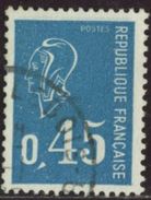 France 1971 Yv. N°1663 - 45c Bleu Marianne De Béquet - Oblitéré - 1971-1976 Marianne Van Béquet