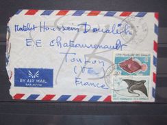 VEND TIMBRES DE LA COTE FRANCAISE DES SOMALIS N° 296 + 299 , SUR LETTRE !!! - Briefe U. Dokumente