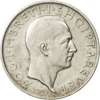 Monnaie, Albania, Zog I, Frang Ar, 1937, Rome, TTB+, Argent, KM:16 - Albanië