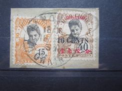 VEND TIMBRES DE MONG-TZEU N° 61 + INDOCHINE N° 112 , CACHET " HANOI " !!! - Oblitérés