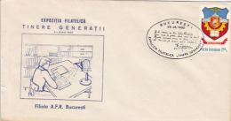 BUCHAREST YOUTH PHILATELIC EXHIBITION, COAT OF ARMS STAMP, SPECIAL COVER, 1980, ROMANIA - Brieven En Documenten