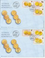 ROMANIAN CURRENCY HISTORY, COINS, COVER FDC, 2X, 2006, ROMANIA - FDC