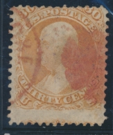 N°25 - 30c Jaune Orange - Obl. Rouge - TB - Used Stamps