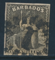 N°7 - 1s Noir - TB - Barbades (1966-...)