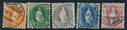 N°66B/71B (N°81/85) - Dent. 9½ - 5 Val - 40c Gris - 1 Coin Arrondi - Sinon TB - Oblitérés