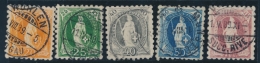 N°66B/71B (N°81/85) - Dent. 9½ - 5 Val - 40c Gris - 1 Coin Arrondi - Sinon TB - Used Stamps