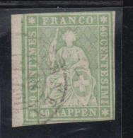 N°26A (N°30) - 40Rp Vert - BDF - 1 Marge Entamée - Obl. Càd VORNEX - Used Stamps