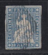 N°23A (N°27) - 10 Rp Bleu - TB - Used Stamps