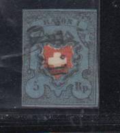 N°15II (N°14) - Obl. PP - TB - 1843-1852 Federal & Cantonal Stamps