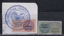 TIMBRES FISCAUX Lot De 2 Val T. Fiscaux Dt 1 Fgt - Obl. SURETE GENERALE - TB - Otros & Sin Clasificación