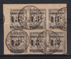 N°21 - 15c S/30c Bleu - Bloc De 6 - CDF - TB - Other & Unclassified