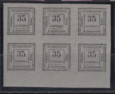 TIMBRES TAXE N°11 Bloc De 6 Bas De Feuille - 3 Ex   Variété "petit A Au A Sans Barre Et Un F De Chiffr - Autres & Non Classés