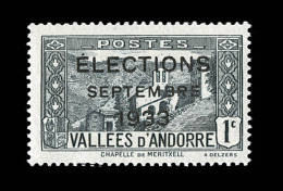 Mau N°24A - 1c Gris Noir - Surch Election Septembre 1933 Renversée -TB - Nuovi