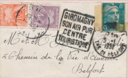 Pli Taxé - Afft à 8F - Oblit. Daguin Giromagny - 9/1/1952 - B/TB - Covers & Documents