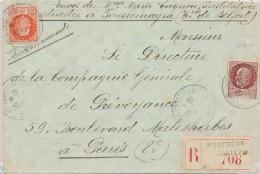 Pli Rec De Montreux-Château - Afft à 4F50 (Type Pétain) - Pr Paris - TB - Covers & Documents